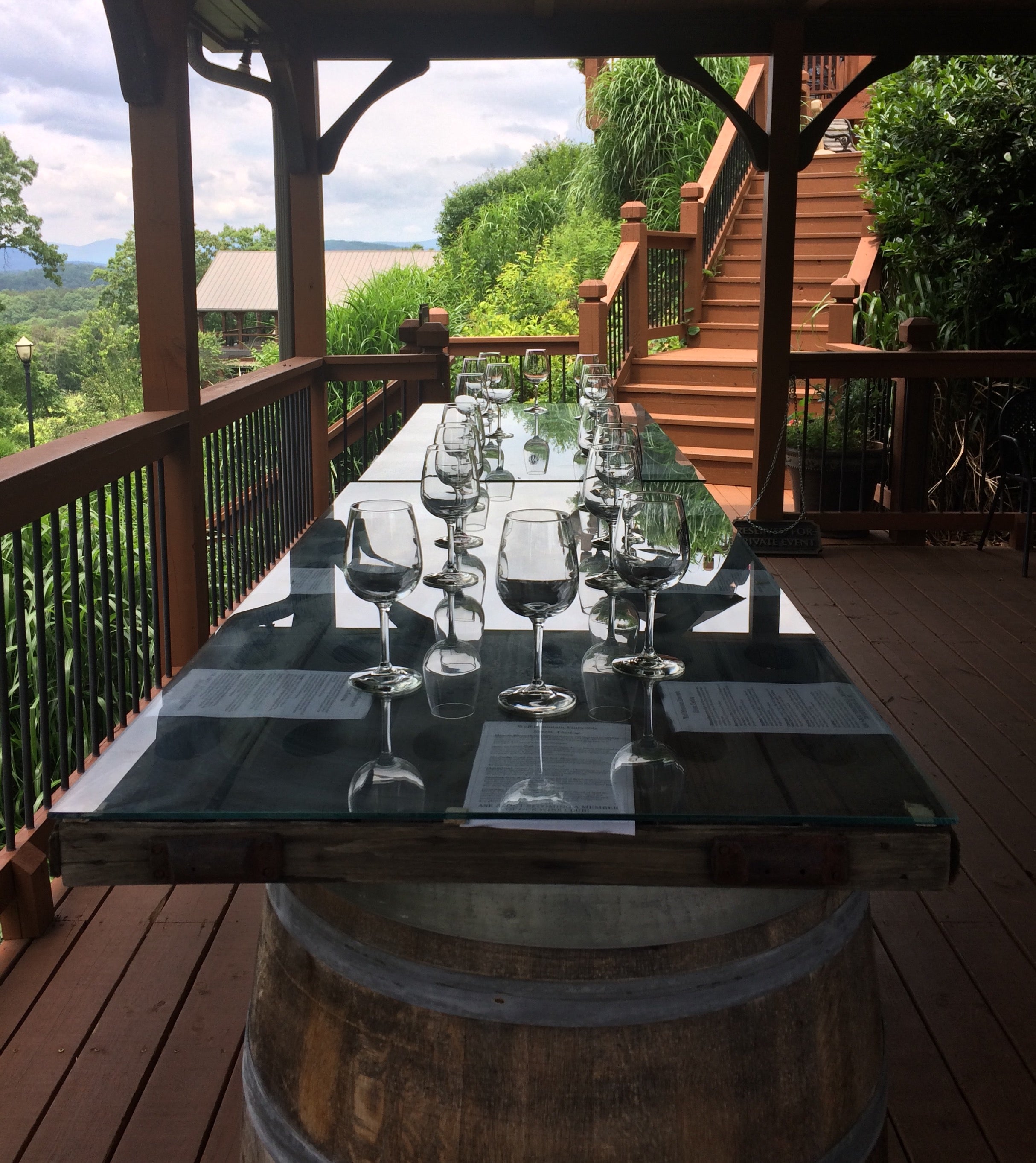 Peaceful winery deck